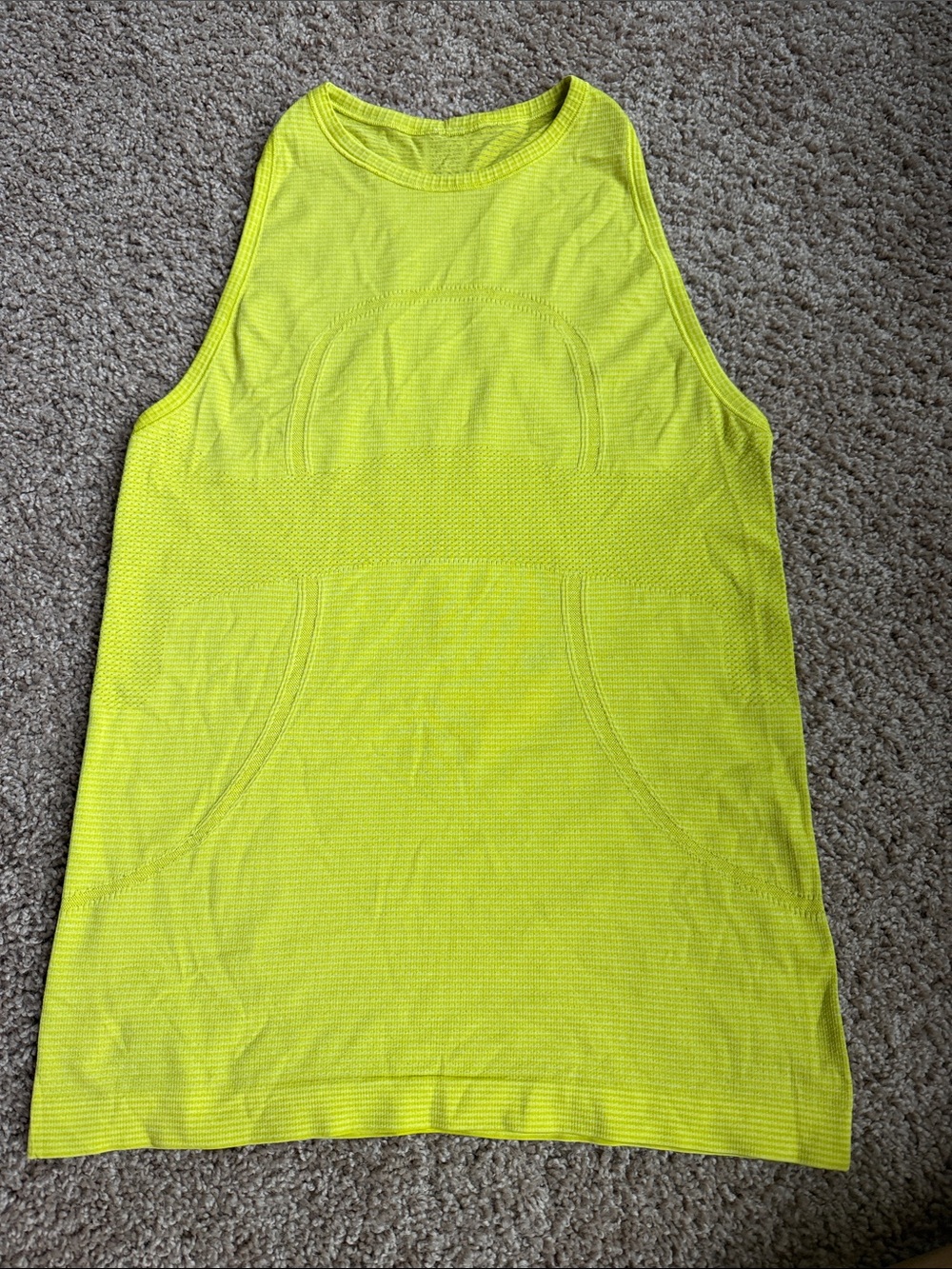 lululemon athletica Neon Yellow Mesh Racerback Tank